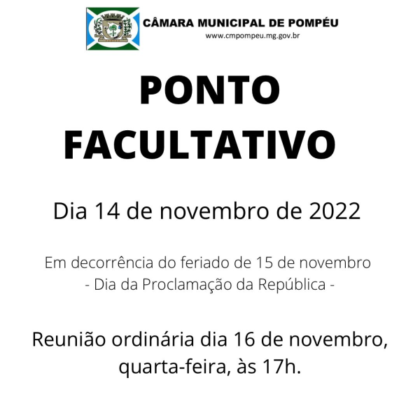 Ponto facultativo (14/11/2022)