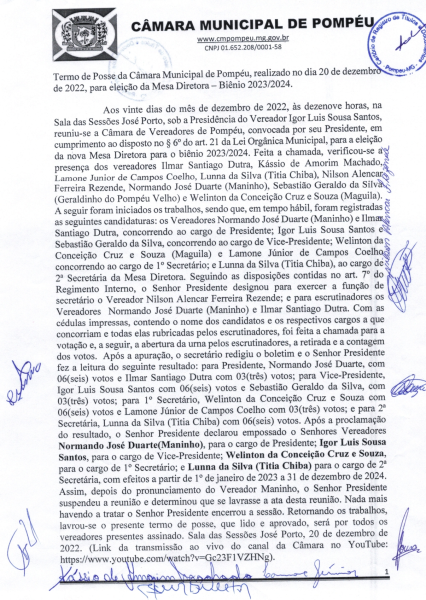 MESA DIRETORA – BIÊNIO 2023/2024